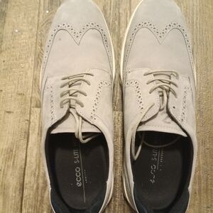 ECCO Men's Light Gray Leather Oxfords